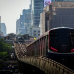 Bangkok cityscape with elevated train for a digital nomad neighborhood and transit guide