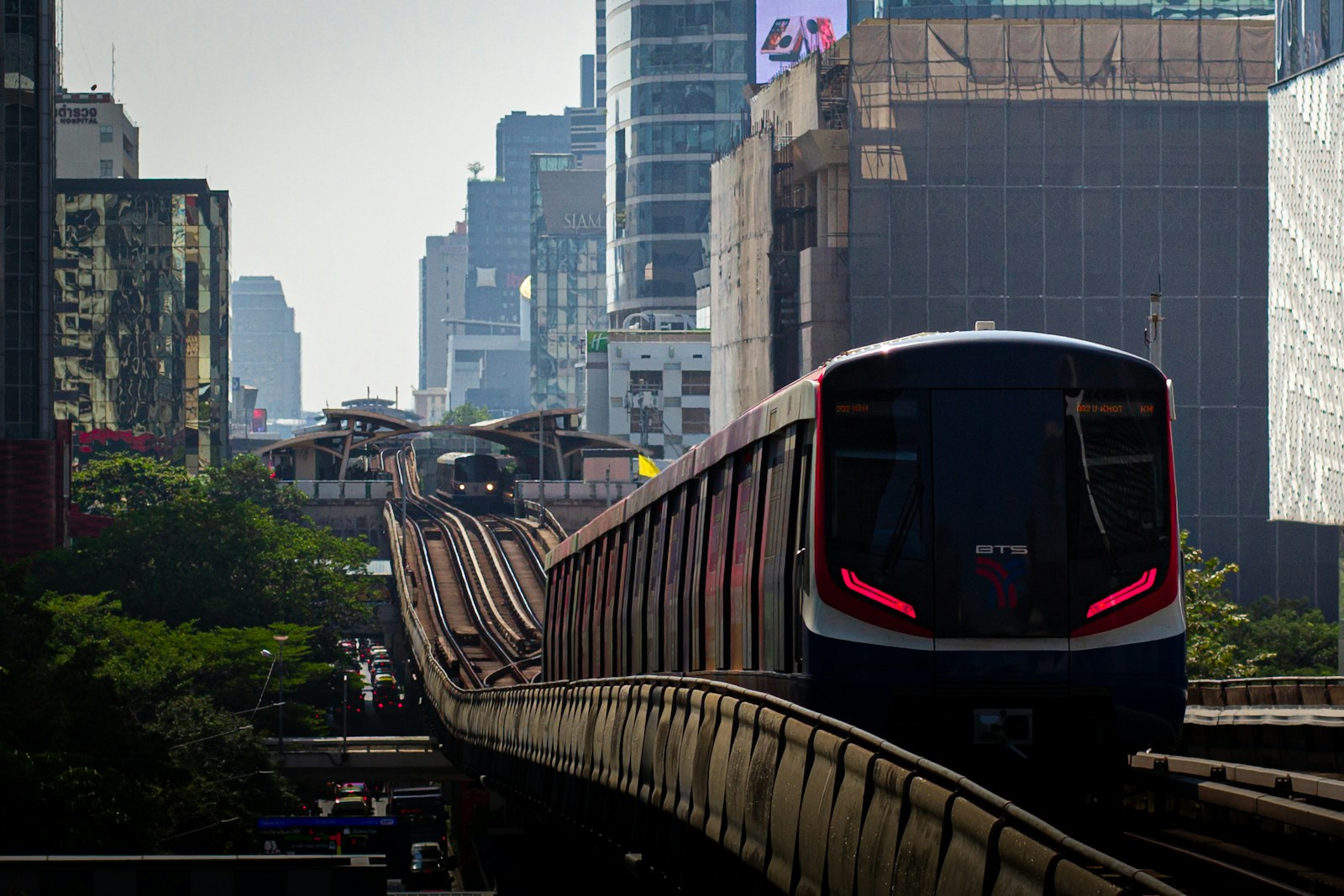 Bangkok cityscape with elevated train for a digital nomad neighborhood and transit guide