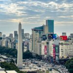 Obelisk and skyline of Buenos Aires, Argentina, for neighborhood selection guide