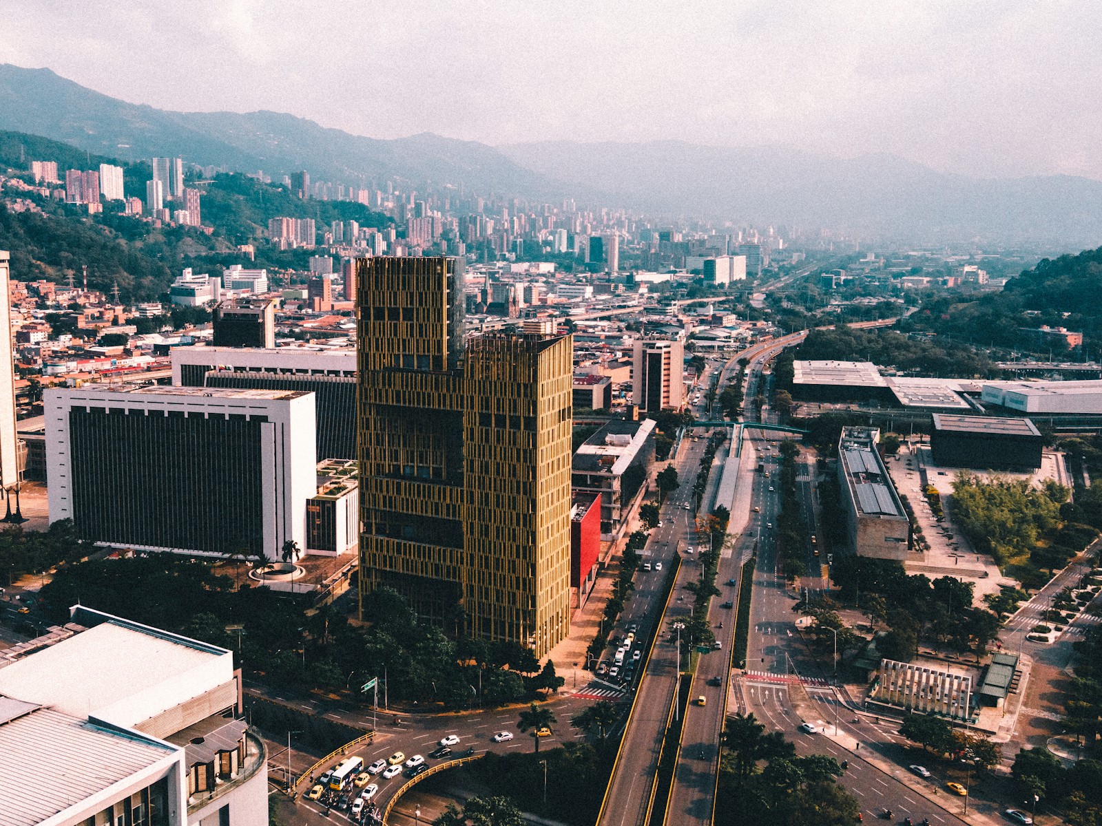 Medellin Colombia city and mountain valley